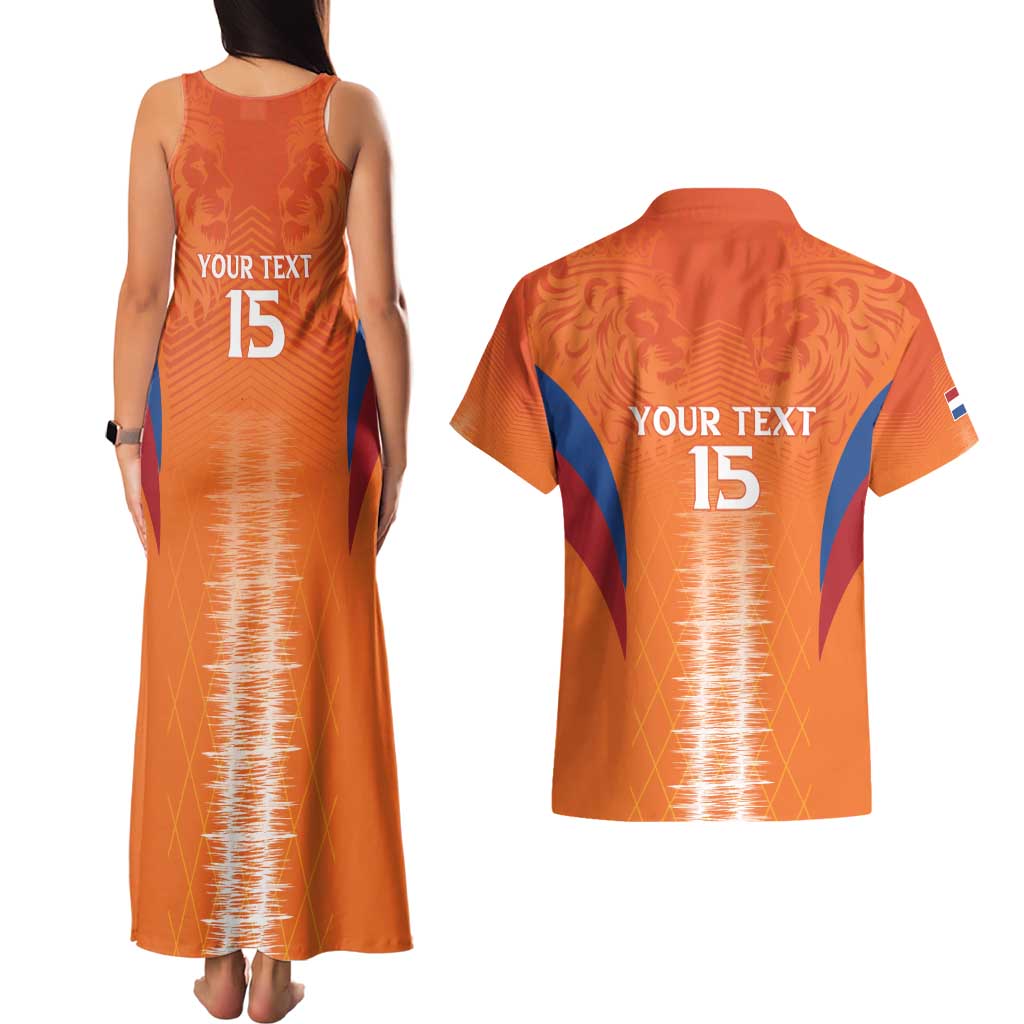 Custom Netherlands Football Couples Matching Tank Maxi Dress and Hawaiian Shirt Go Champions Oranje - Wonder Print Shop