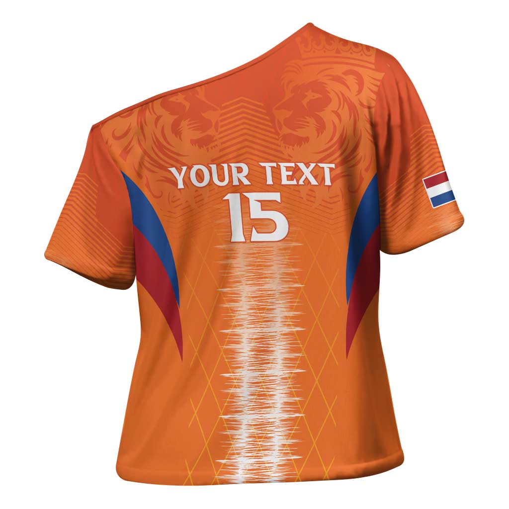 Custom Netherlands Football Cross Shoulder Shirt Go Champions Oranje - Wonder Print Shop