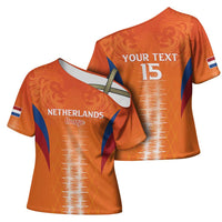 Custom Netherlands Football Cross Shoulder Shirt Go Champions Oranje - Wonder Print Shop