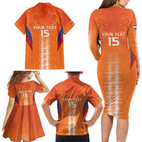 Custom Netherlands Football Family Matching Long Sleeve Bodycon Dress and Hawaiian Shirt Go Champions Oranje - Wonder Print Shop