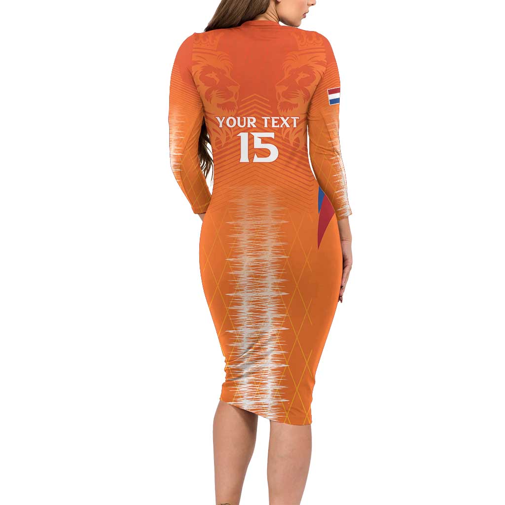 Custom Netherlands Football Family Matching Long Sleeve Bodycon Dress and Hawaiian Shirt Go Champions Oranje - Wonder Print Shop