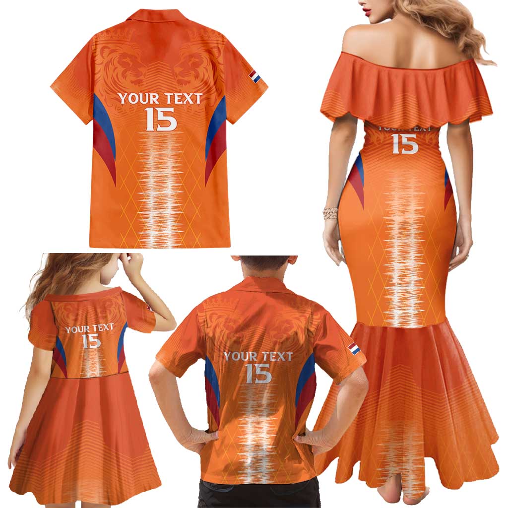 Custom Netherlands Football Family Matching Mermaid Dress and Hawaiian Shirt Go Champions Oranje - Wonder Print Shop
