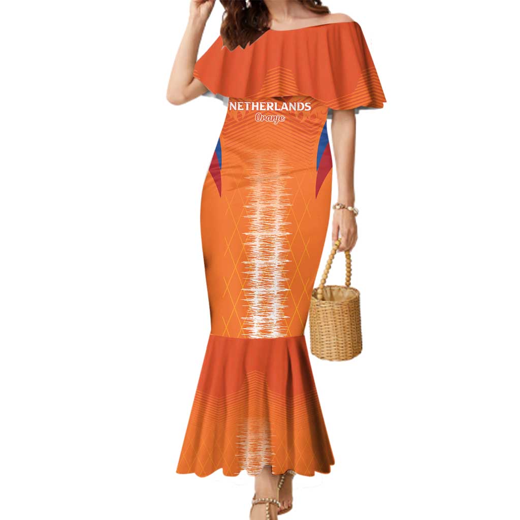 Custom Netherlands Football Family Matching Mermaid Dress and Hawaiian Shirt Go Champions Oranje - Wonder Print Shop