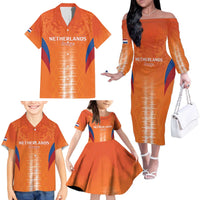 Custom Netherlands Football Family Matching Off The Shoulder Long Sleeve Dress and Hawaiian Shirt Go Champions Oranje - Wonder Print Shop