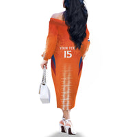 Custom Netherlands Football Family Matching Off The Shoulder Long Sleeve Dress and Hawaiian Shirt Go Champions Oranje - Wonder Print Shop