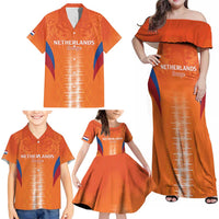 Custom Netherlands Football Family Matching Off Shoulder Maxi Dress and Hawaiian Shirt Go Champions Oranje - Wonder Print Shop