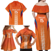 Custom Netherlands Football Family Matching Off Shoulder Maxi Dress and Hawaiian Shirt Go Champions Oranje - Wonder Print Shop