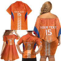 Custom Netherlands Football Family Matching Off Shoulder Short Dress and Hawaiian Shirt Go Champions Oranje - Wonder Print Shop