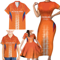 Custom Netherlands Football Family Matching Short Sleeve Bodycon Dress and Hawaiian Shirt Go Champions Oranje - Wonder Print Shop