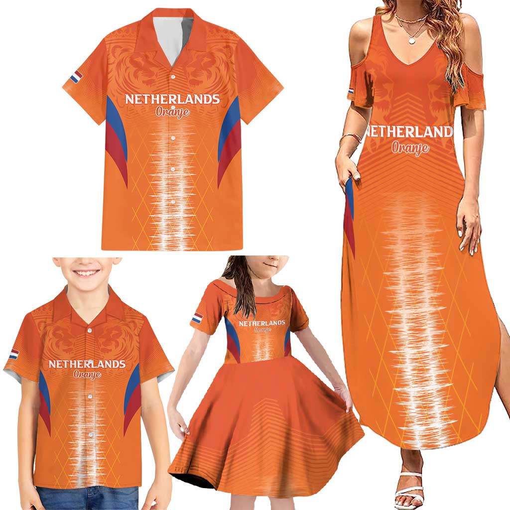 Custom Netherlands Football Family Matching Summer Maxi Dress and Hawaiian Shirt Go Champions Oranje - Wonder Print Shop
