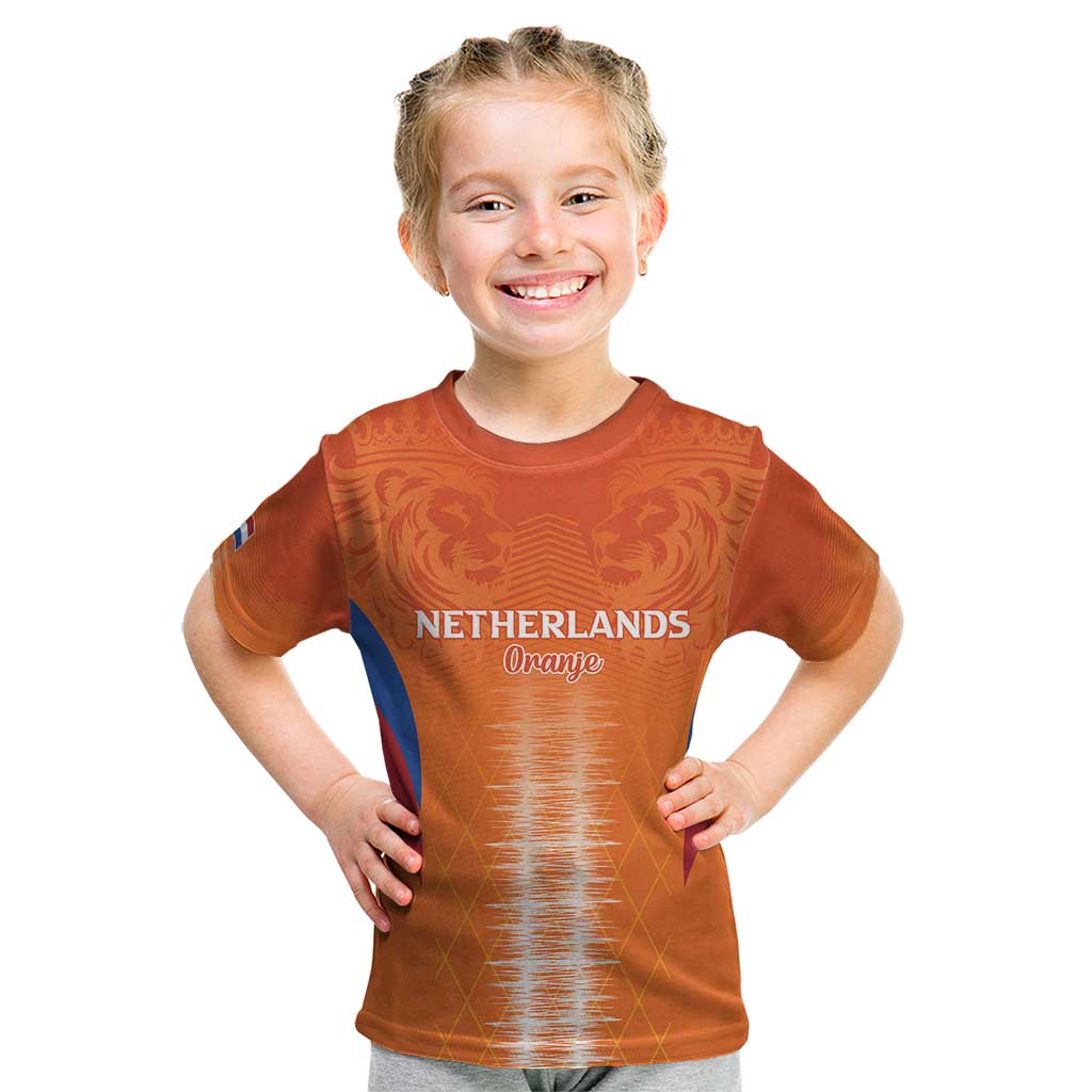 Custom Netherlands Football Kid T Shirt Go Champions Oranje - Wonder Print Shop