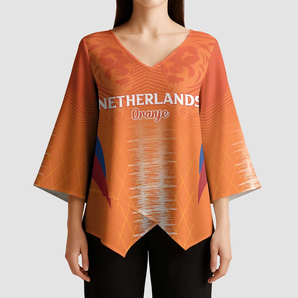 Custom Netherlands Football Kimono Sleeve Blouse Go Champions Oranje - Wonder Print Shop