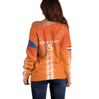 Custom Netherlands Football Off Shoulder Sweater Go Champions Oranje - Wonder Print Shop