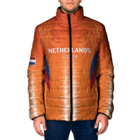 Custom Netherlands Football Padded Jacket Go Champions Oranje - Wonder Print Shop