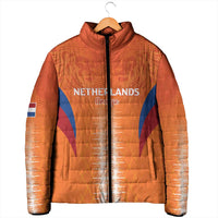 Custom Netherlands Football Padded Jacket Go Champions Oranje - Wonder Print Shop
