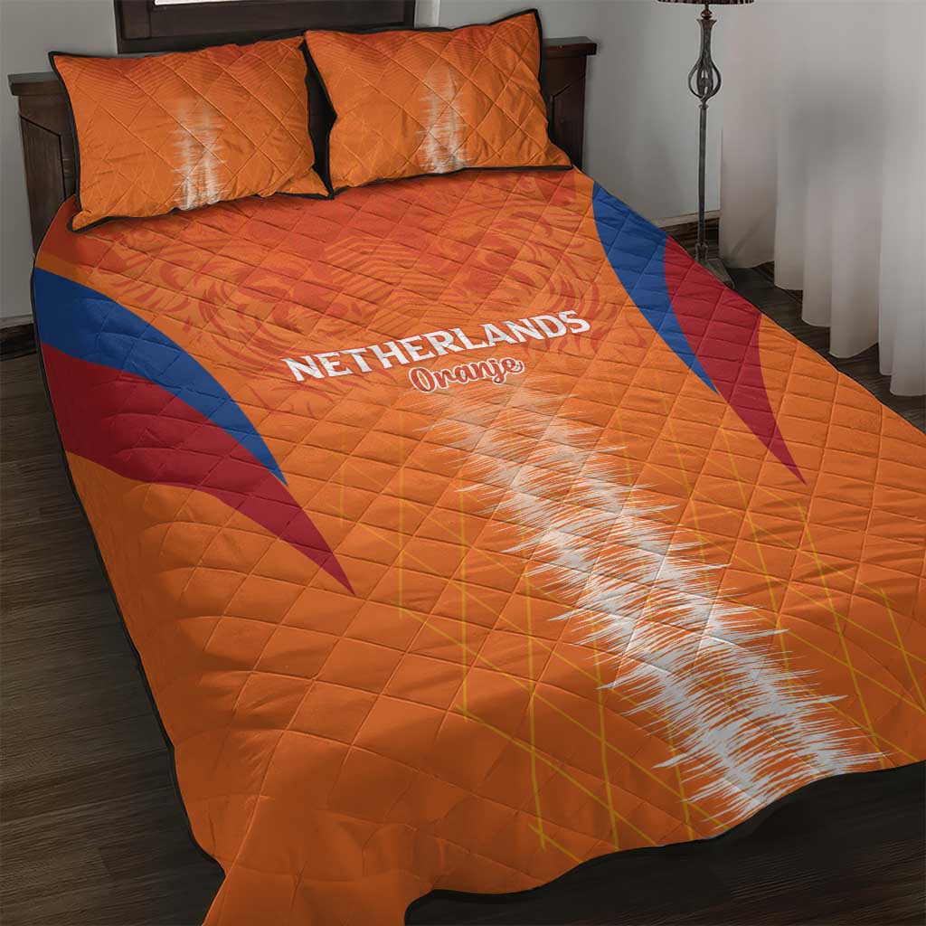 Netherlands Football Quilt Bed Set Go Champions Oranje - Wonder Print Shop