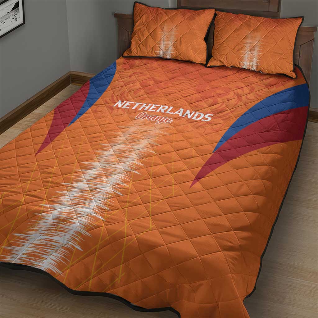 Netherlands Football Quilt Bed Set Go Champions Oranje - Wonder Print Shop