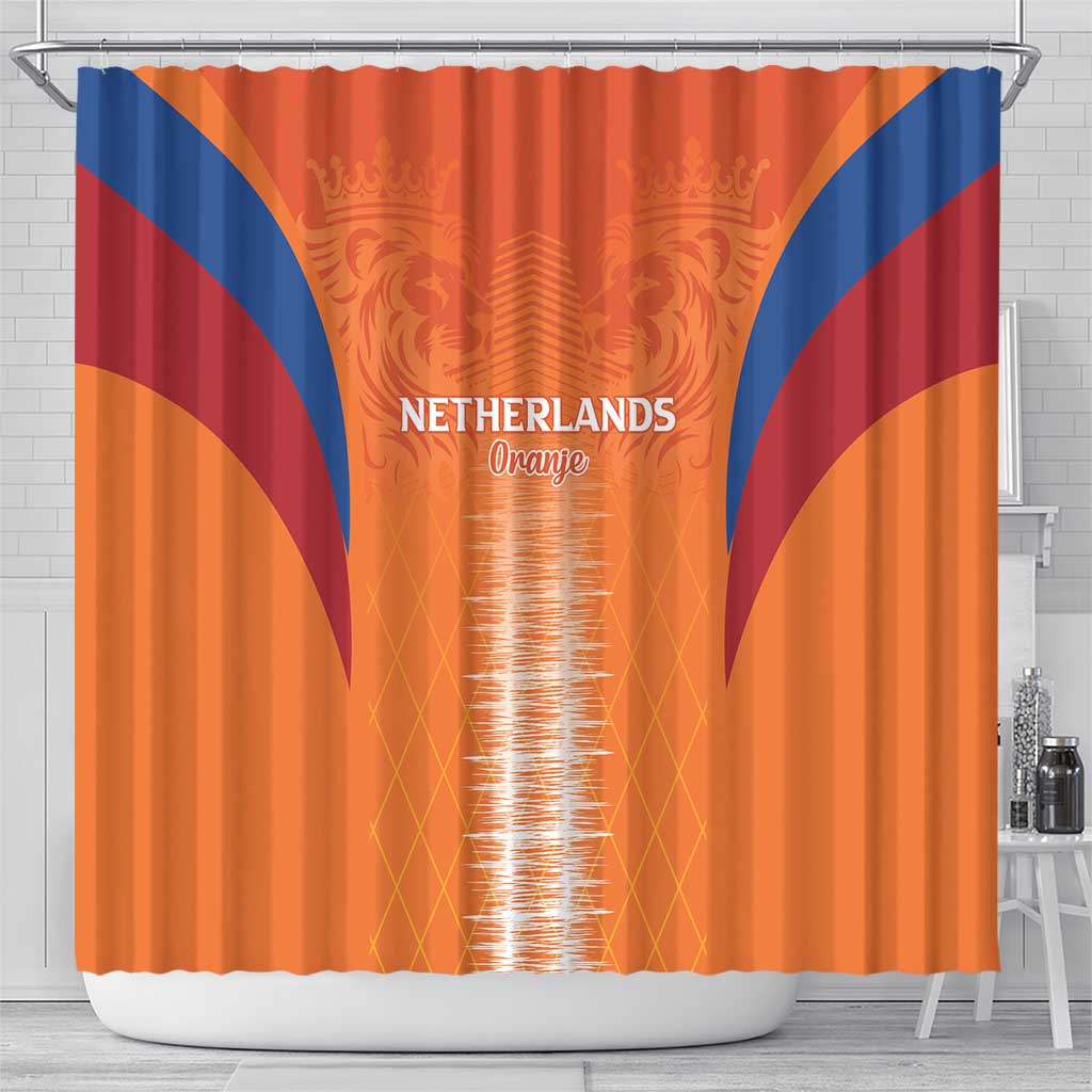 Netherlands Football Shower Curtain Go Champions Oranje - Wonder Print Shop