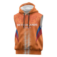 Custom Netherlands Football Sleeveless Hoodie Go Champions Oranje - Wonder Print Shop