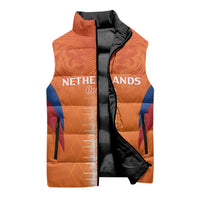 Custom Netherlands Football Sleeveless Puffer Jacket Go Champions Oranje - Wonder Print Shop