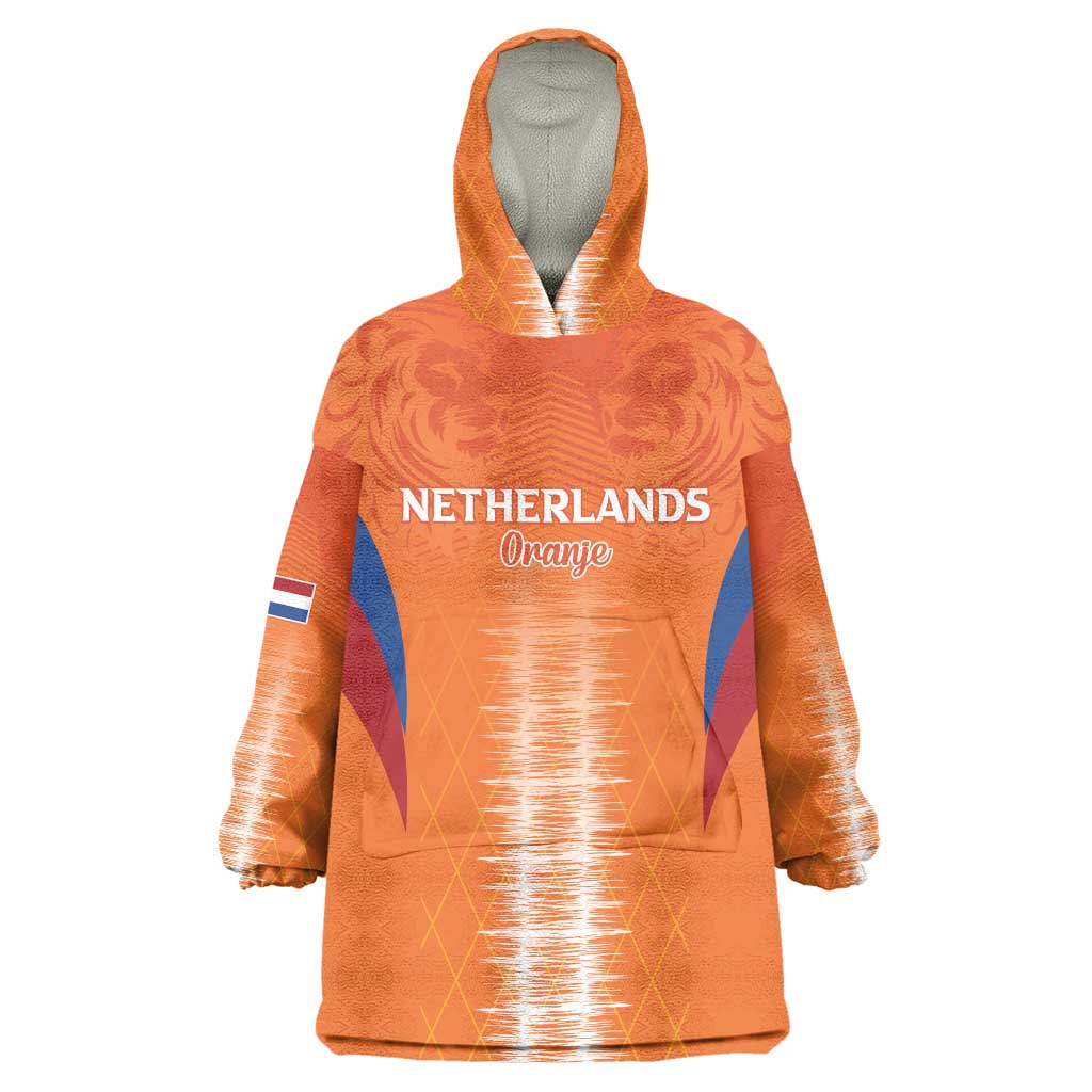 Custom Netherlands Football Wearable Blanket Hoodie Go Champions Oranje - Wonder Print Shop