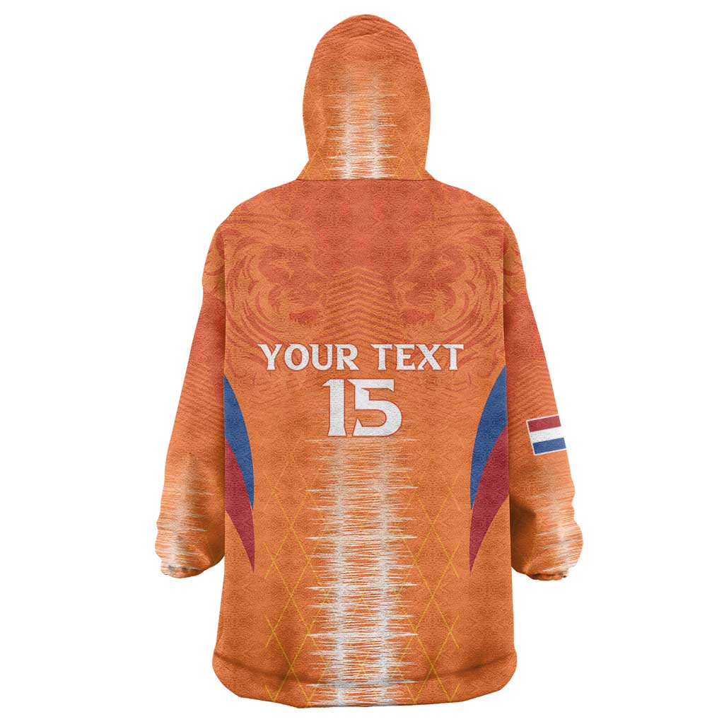 Custom Netherlands Football Wearable Blanket Hoodie Go Champions Oranje - Wonder Print Shop