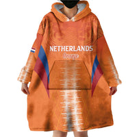 Custom Netherlands Football Wearable Blanket Hoodie Go Champions Oranje - Wonder Print Shop