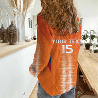Custom Netherlands Football Women Casual Shirt Go Champions Oranje - Wonder Print Shop