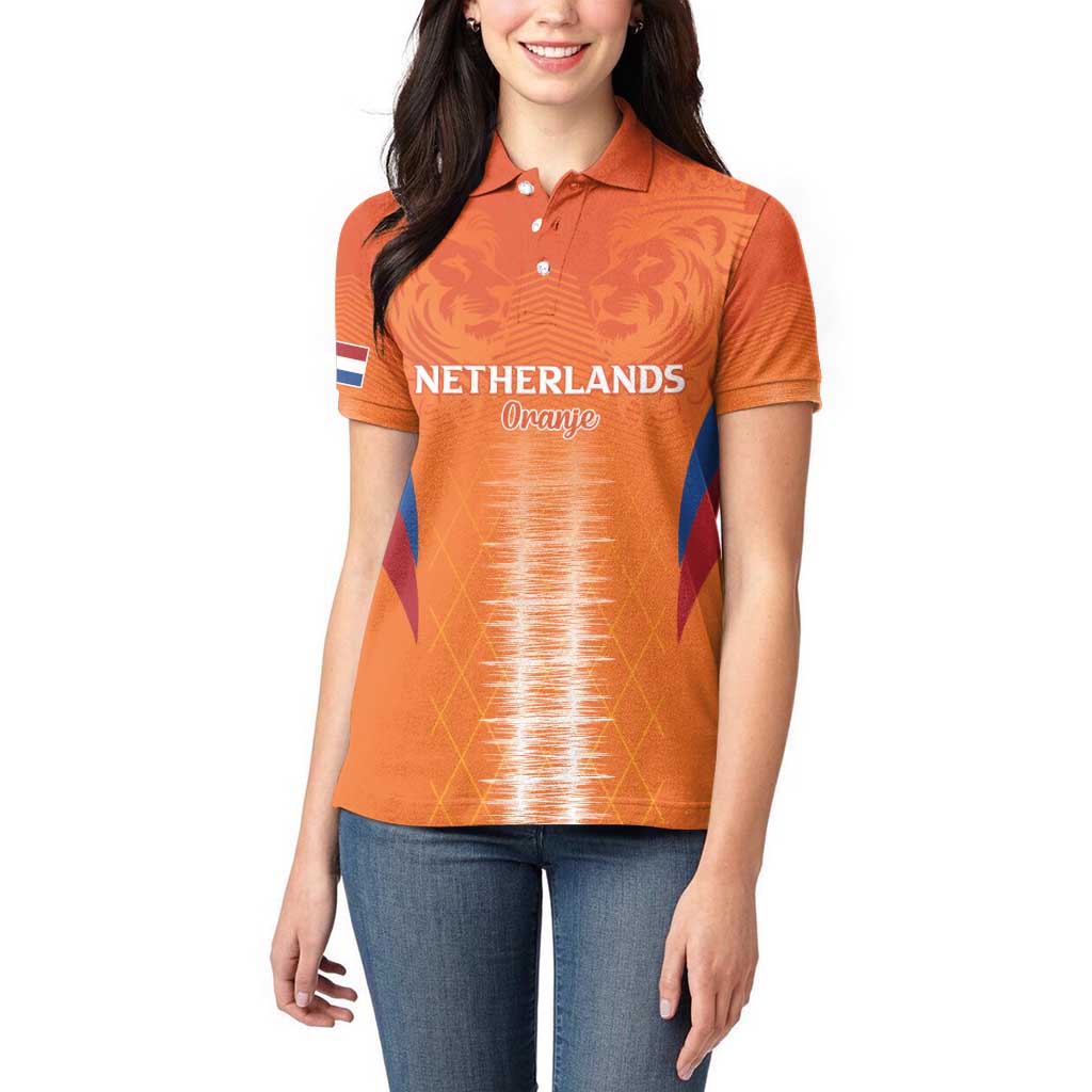 Custom Netherlands Football Women Polo Shirt Go Champions Oranje - Wonder Print Shop