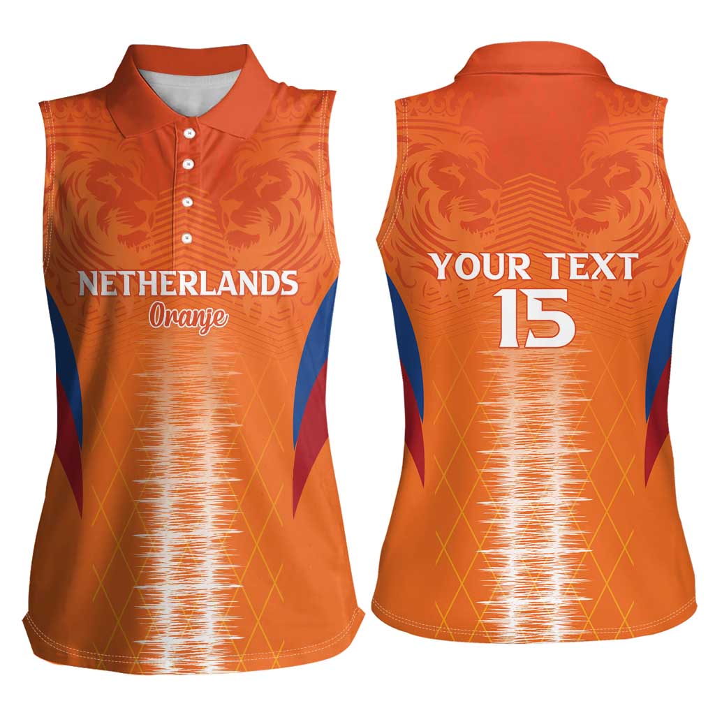 Custom Netherlands Football Women Sleeveless Polo Shirt Go Champions Oranje - Wonder Print Shop