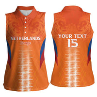 Custom Netherlands Football Women Sleeveless Polo Shirt Go Champions Oranje - Wonder Print Shop