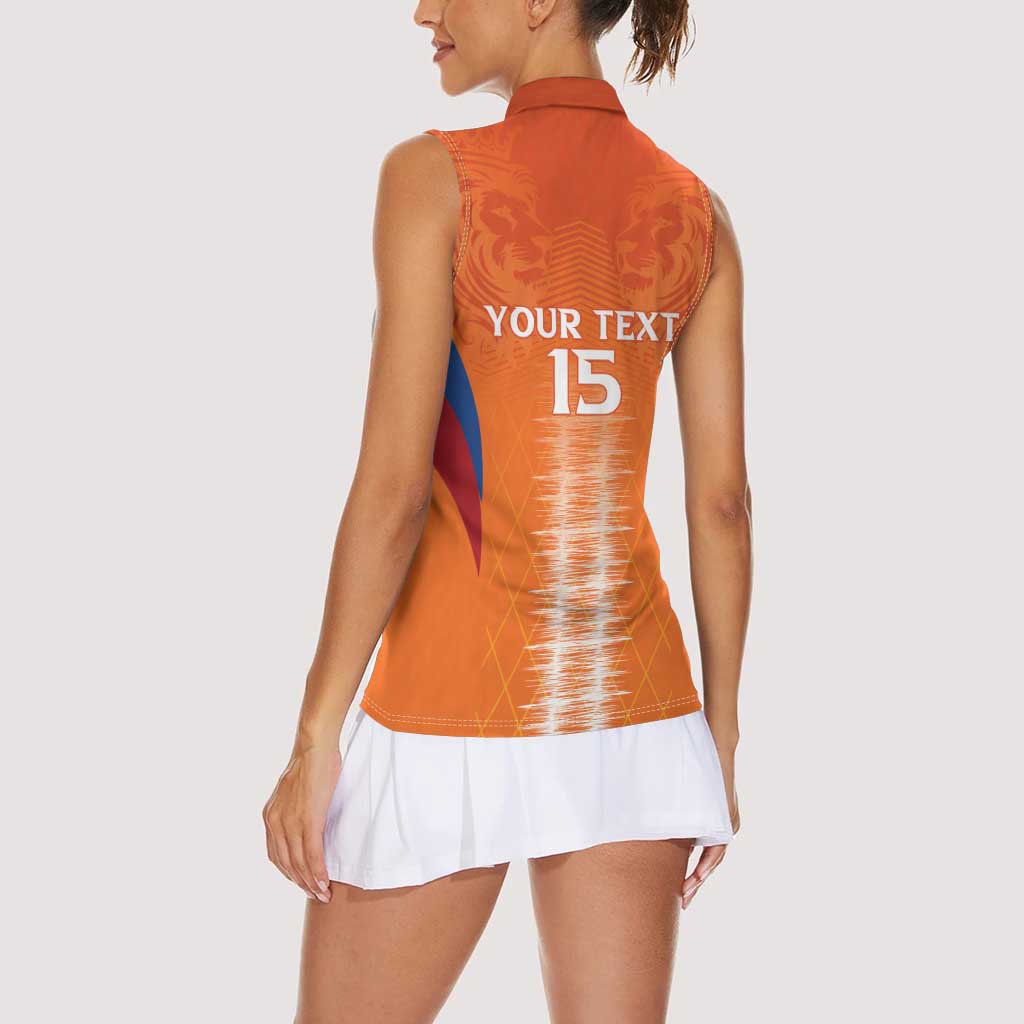 Custom Netherlands Football Women Sleeveless Polo Shirt Go Champions Oranje - Wonder Print Shop