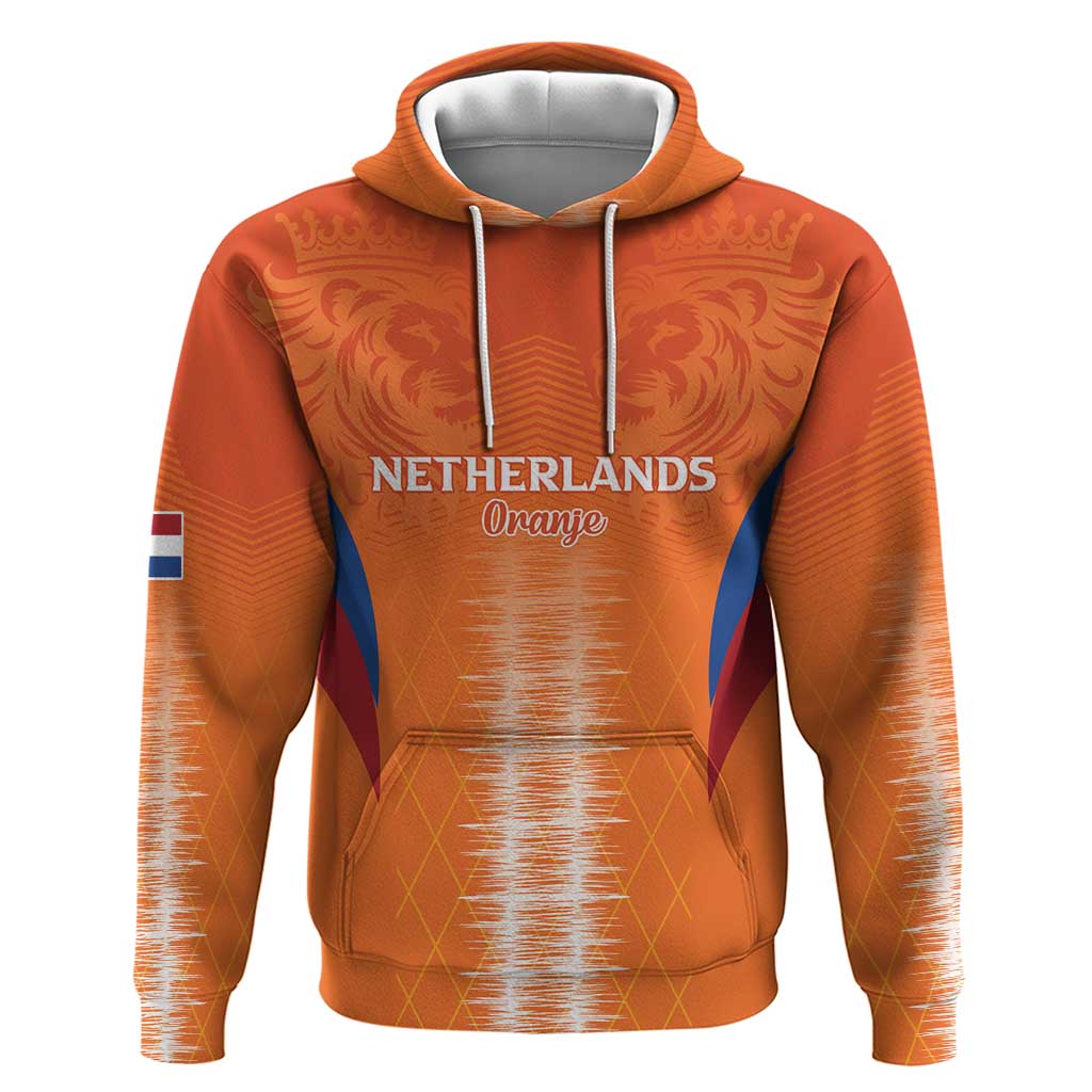 Custom Netherlands Football Zip Hoodie Go Champions Oranje - Wonder Print Shop