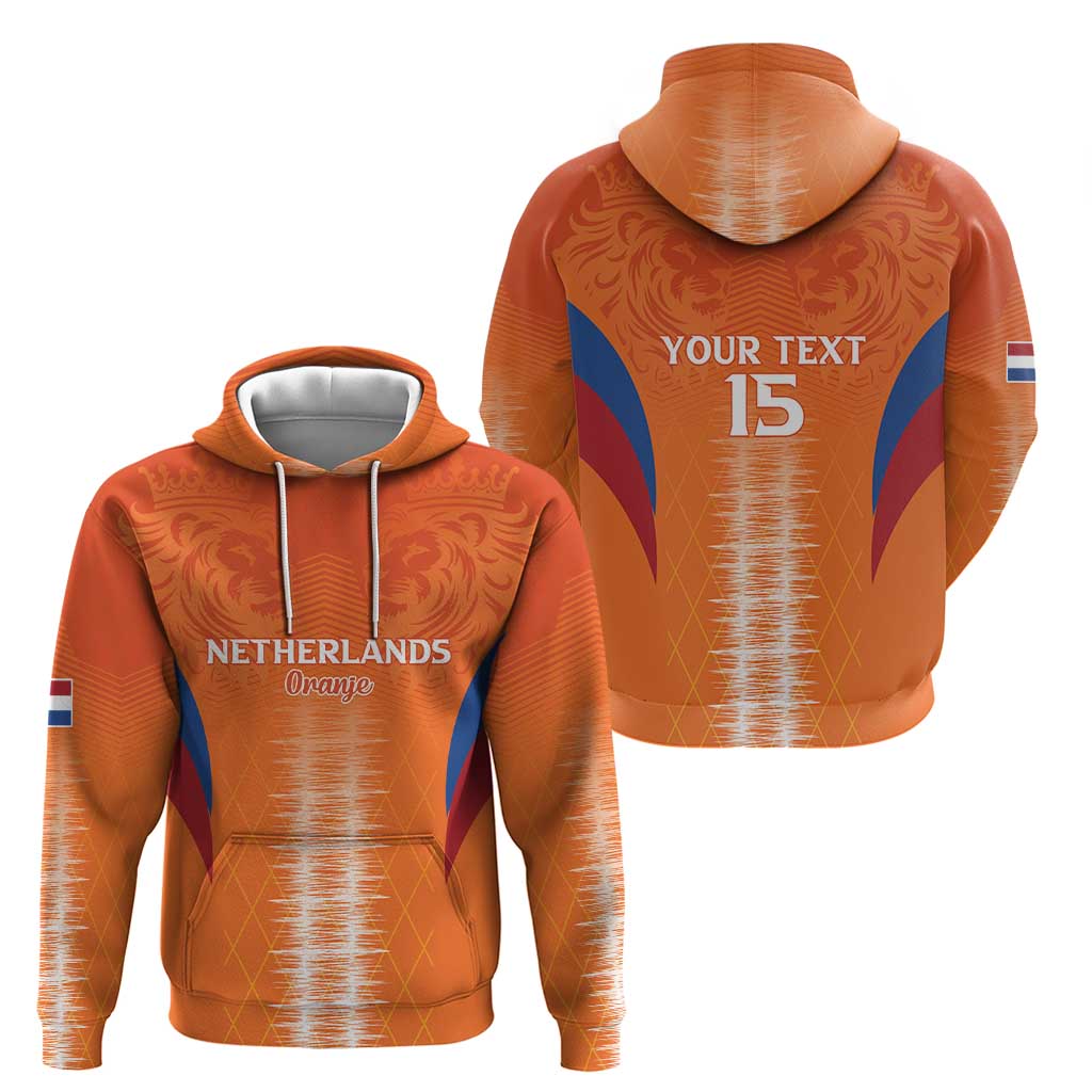 Custom Netherlands Football Zip Hoodie Go Champions Oranje - Wonder Print Shop
