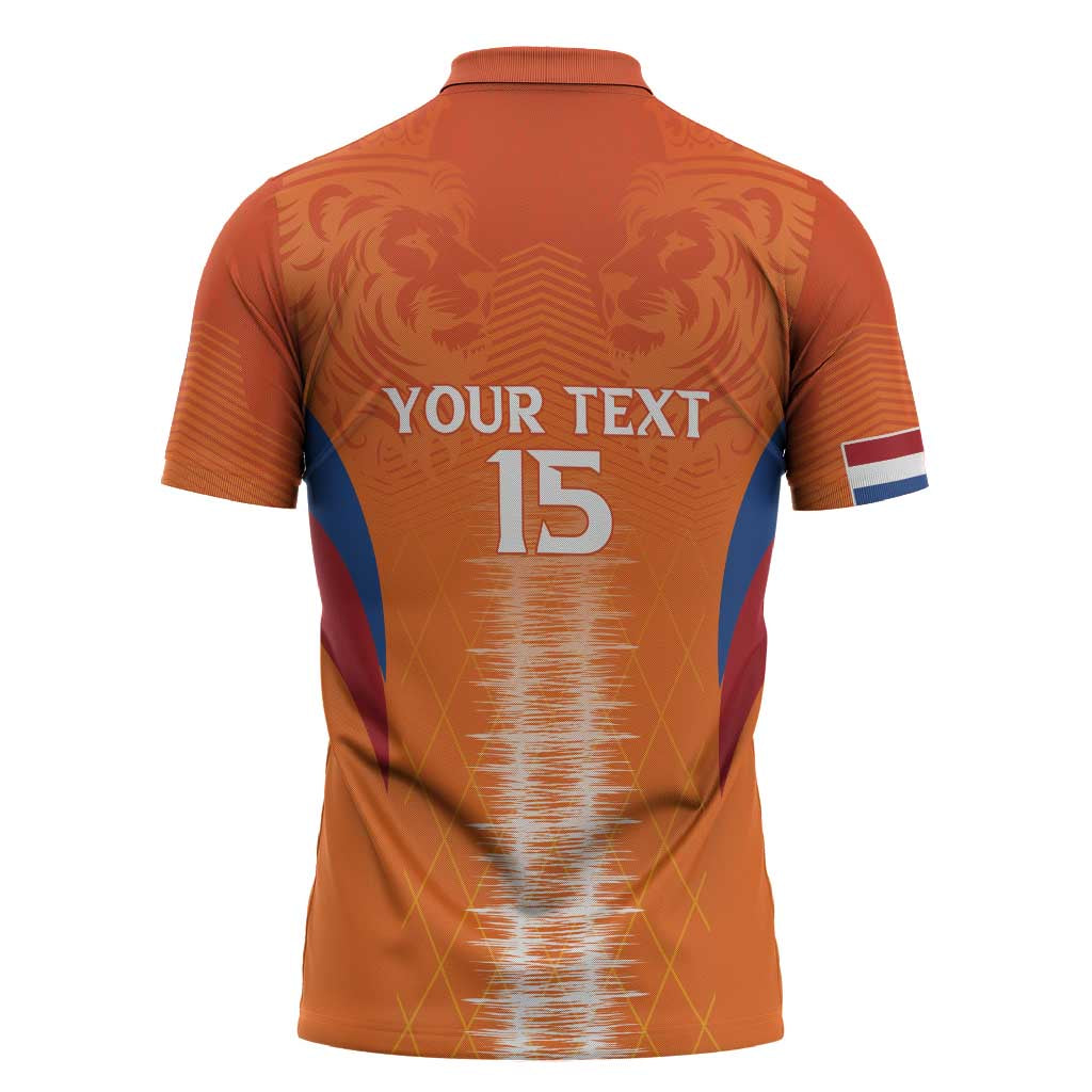 Custom Netherlands Football Zipper Polo Shirt Go Champions Oranje - Wonder Print Shop