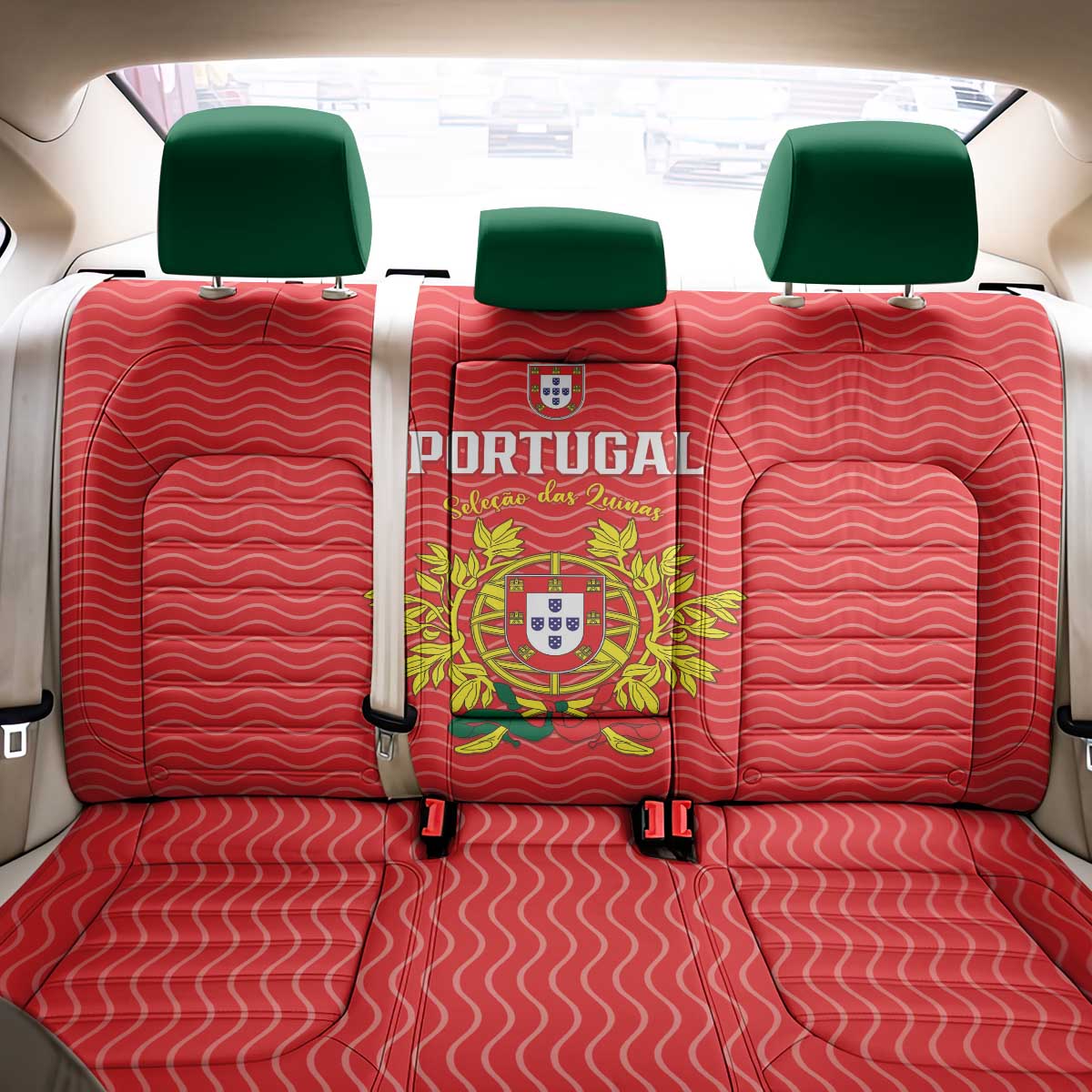 Portugal Football 2026 Back Car Seat Cover Team of the Quincunxes - Wonder Print Shop