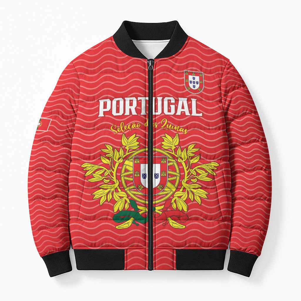 Custom Portugal Football 2026 Bomber Puffer Jacket Team of the Quincunxes - Wonder Print Shop