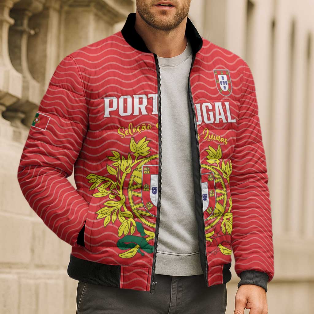 Custom Portugal Football 2026 Bomber Puffer Jacket Team of the Quincunxes - Wonder Print Shop