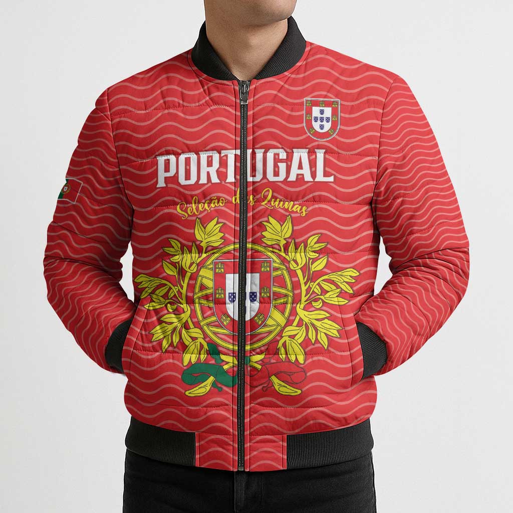 Custom Portugal Football 2026 Bomber Puffer Jacket Team of the Quincunxes - Wonder Print Shop