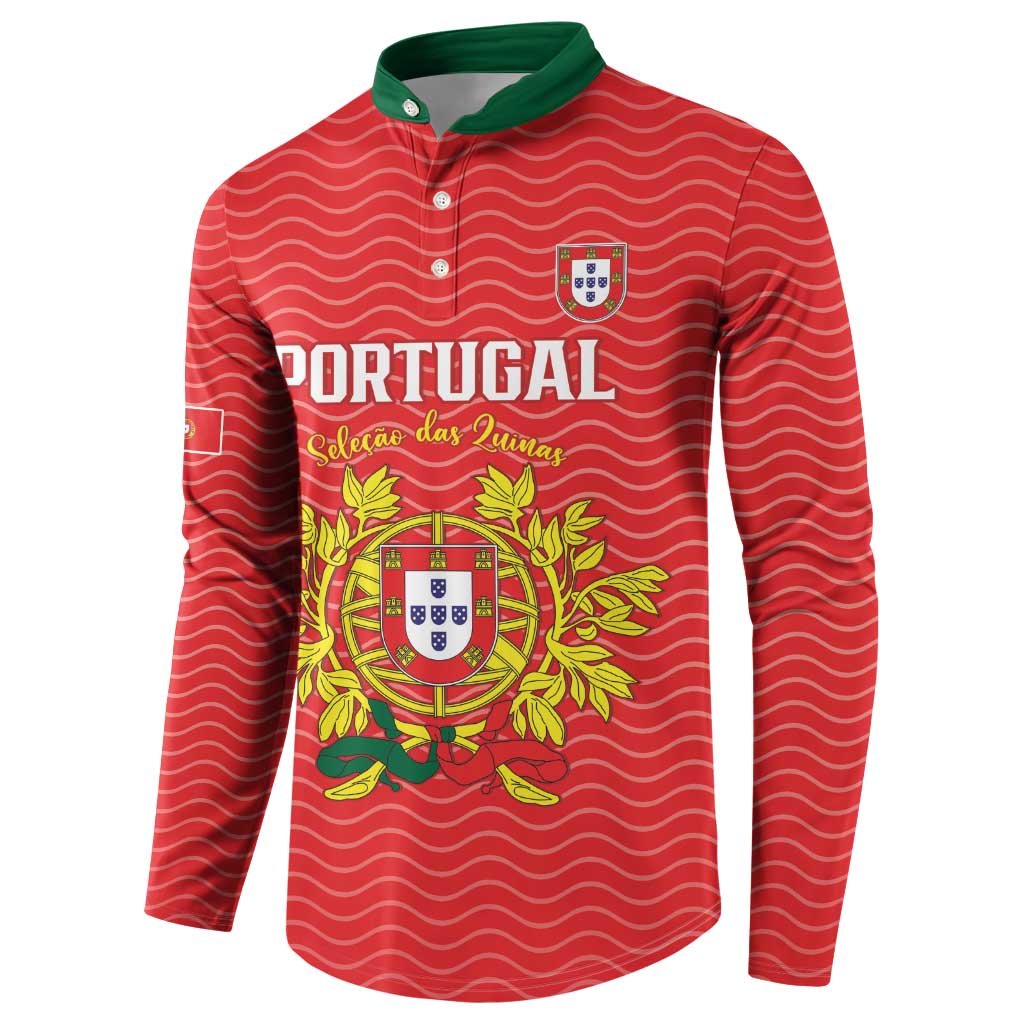 Custom Portugal Football 2026 Button Sweatshirt Team of the Quincunxes - Wonder Print Shop
