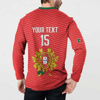 Custom Portugal Football 2026 Button Sweatshirt Team of the Quincunxes - Wonder Print Shop