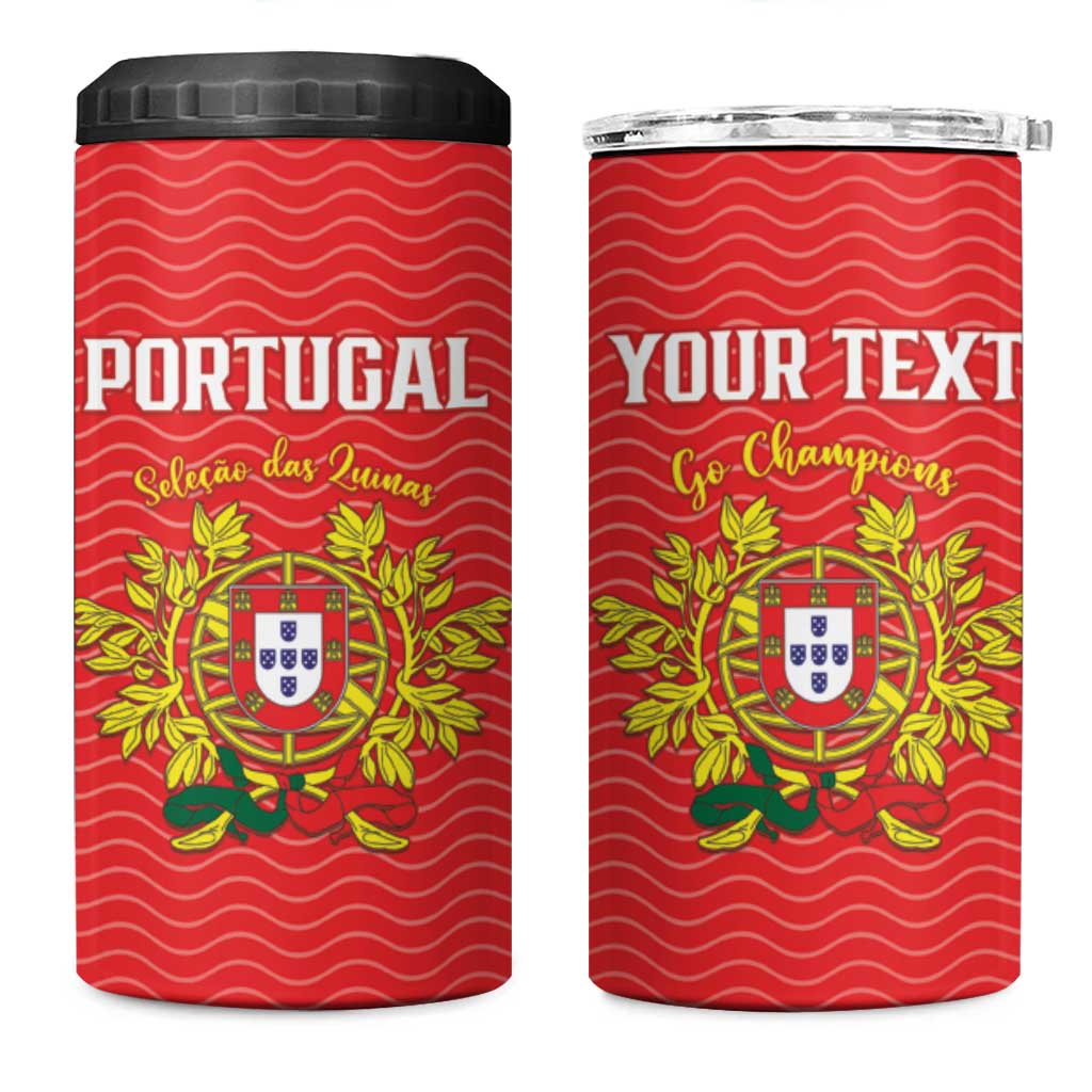 Custom Portugal Football 2026 4 in 1 Can Cooler Tumbler Team of the Quincunxes - Wonder Print Shop