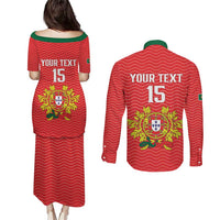 Custom Portugal Football 2026 Couples Matching Puletasi and Long Sleeve Button Shirt Team of the Quincunxes - Wonder Print Shop