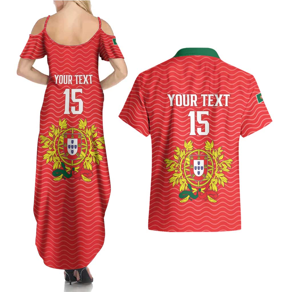 Custom Portugal Football 2026 Couples Matching Summer Maxi Dress and Hawaiian Shirt Team of the Quincunxes - Wonder Print Shop