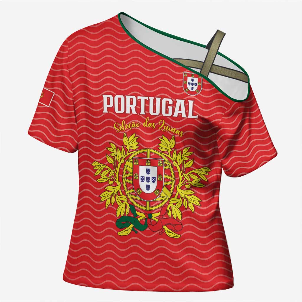 Custom Portugal Football 2026 Cross Shoulder Shirt Team of the Quincunxes - Wonder Print Shop