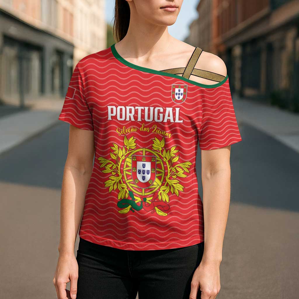 Custom Portugal Football 2026 Cross Shoulder Shirt Team of the Quincunxes - Wonder Print Shop