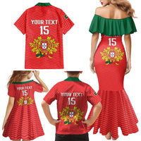 Custom Portugal Football 2026 Family Matching Mermaid Dress and Hawaiian Shirt Team of the Quincunxes - Wonder Print Shop