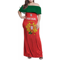 Custom Portugal Football 2026 Family Matching Off Shoulder Maxi Dress and Hawaiian Shirt Team of the Quincunxes - Wonder Print Shop