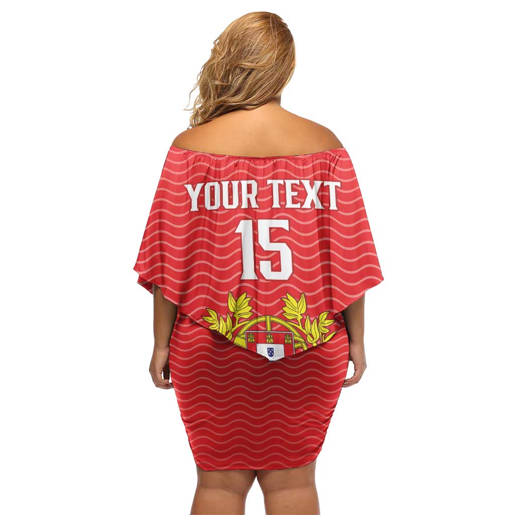 Custom Portugal Football 2026 Family Matching Off Shoulder Short Dress and Hawaiian Shirt Team of the Quincunxes - Wonder Print Shop