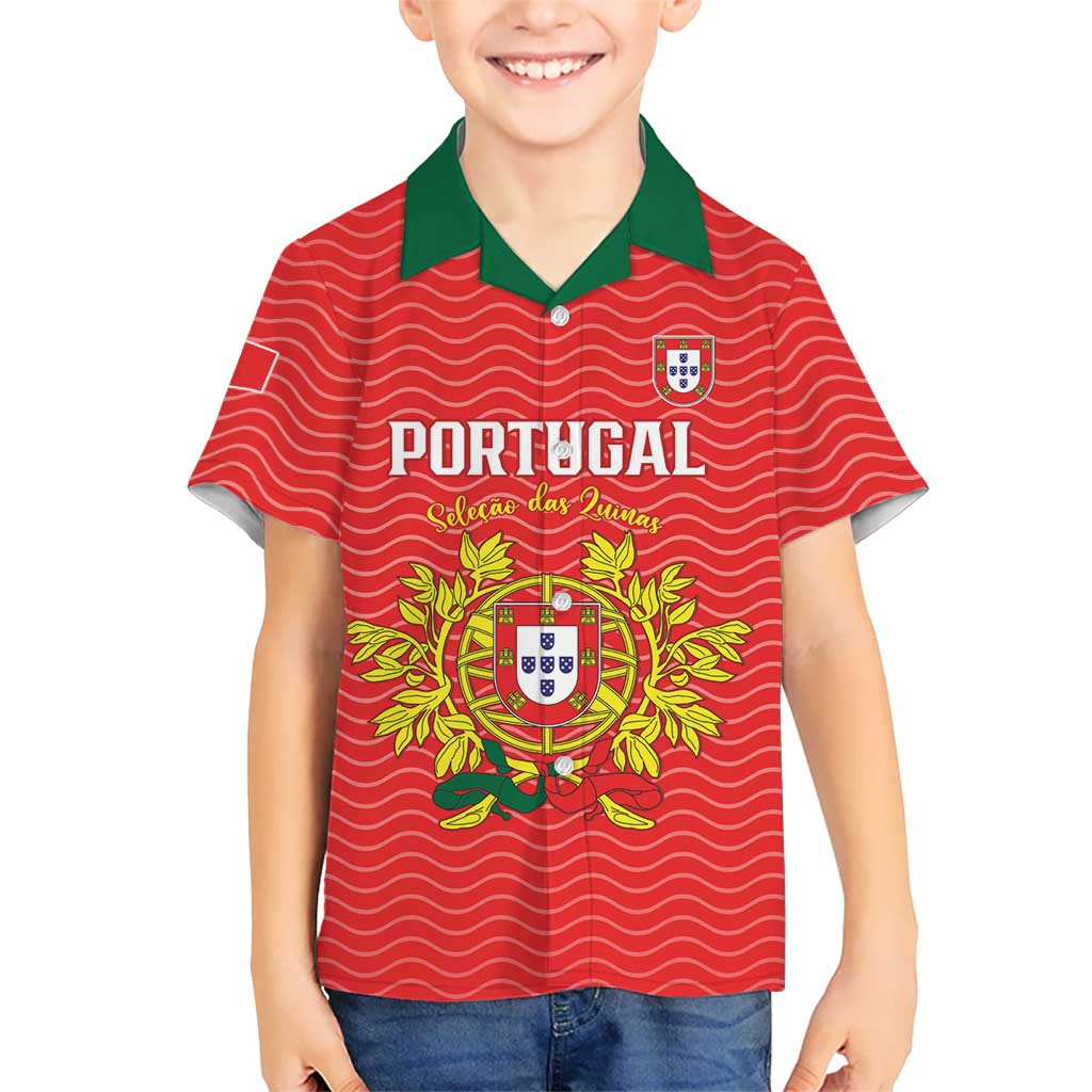 Custom Portugal Football 2026 Family Matching Off Shoulder Short Dress and Hawaiian Shirt Team of the Quincunxes - Wonder Print Shop
